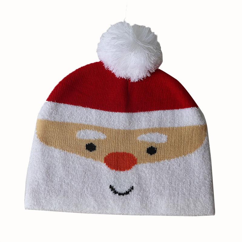 

1-6Children s Autumn and Winter Christmas Cartoon Knit Hat, Super Elastic Beanie with Pom-Pom, Warm Pullover Hat Adjustable