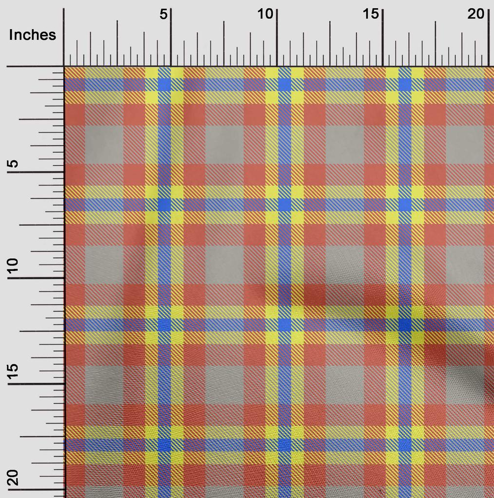 oneOone Cotton Flex Fuschia Pink Fabric Check Sewing Craft Projects Fabric Prints By Yard 40 Inch