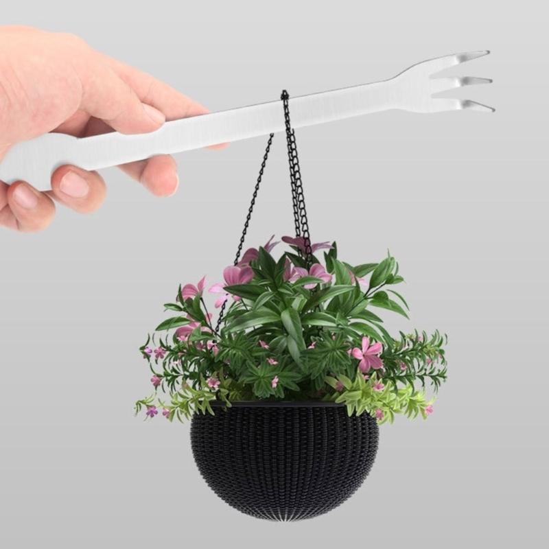 Handheld Rustproof Rakes 3-Prong Stainless Steel Root Rakes Loosen Soil Tool Ergonomic Handle for Gardening Plant