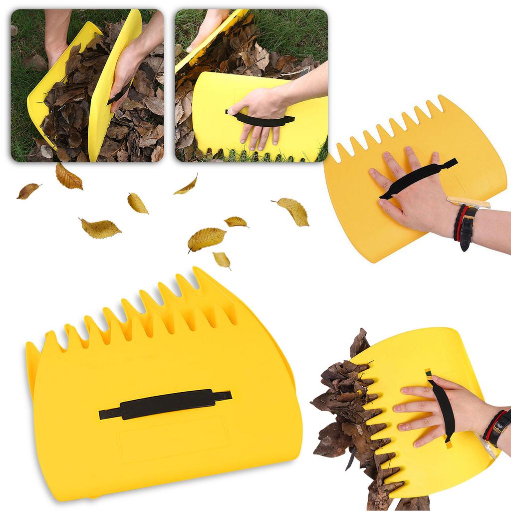 Outdoor-Kunststoff-Laubgreifer Rechen Handgehaltenes Gartengerät zum Sammeln von Blättern und Schmutz Langlebiges leichtes Design