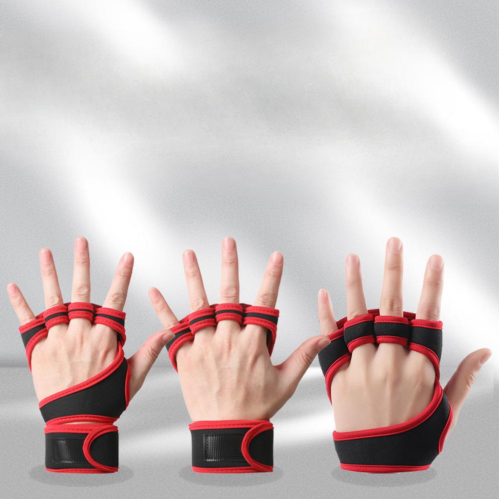 Fitness Gloves Men and Women's Gym Palm Protection Equipment Weightlifting Exercise Lengthened Wristband Anti Slip Training Gloves