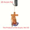 1-Piece 2D Flat Crystal Prayer Hand&Cross Car Hanging Decoration with Chain, Delicate Talisman for Rearview Mirror&Keychain Gift
