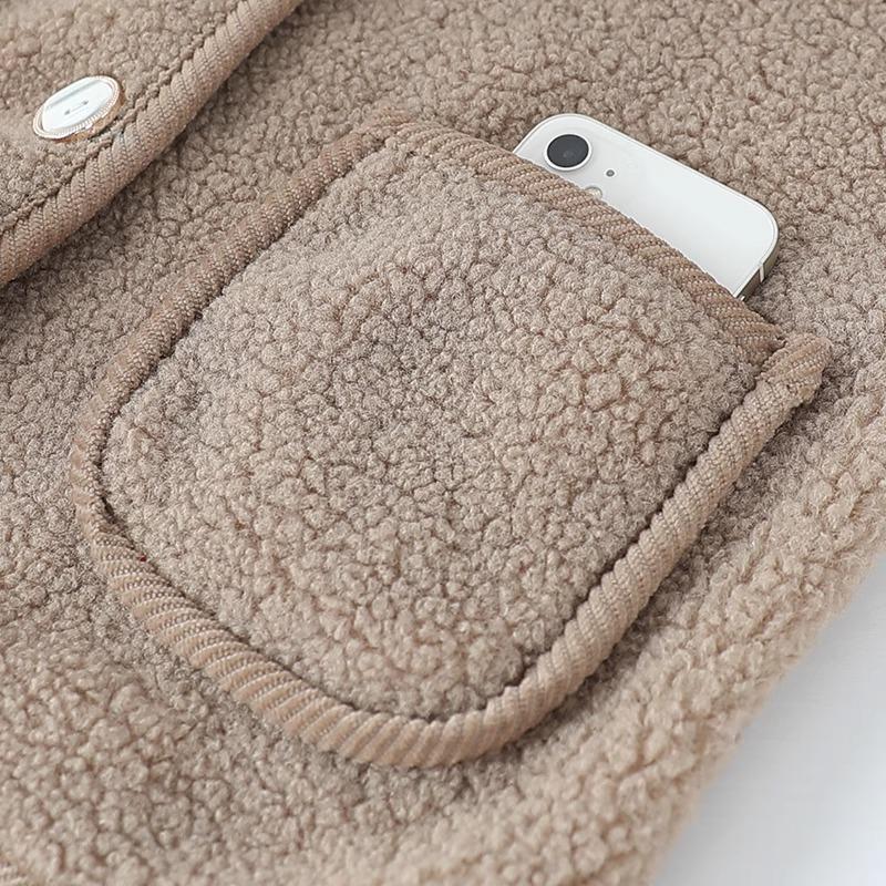 Women's Lamb Fleece Vest Coat - Warm Winter Fashion for Mom