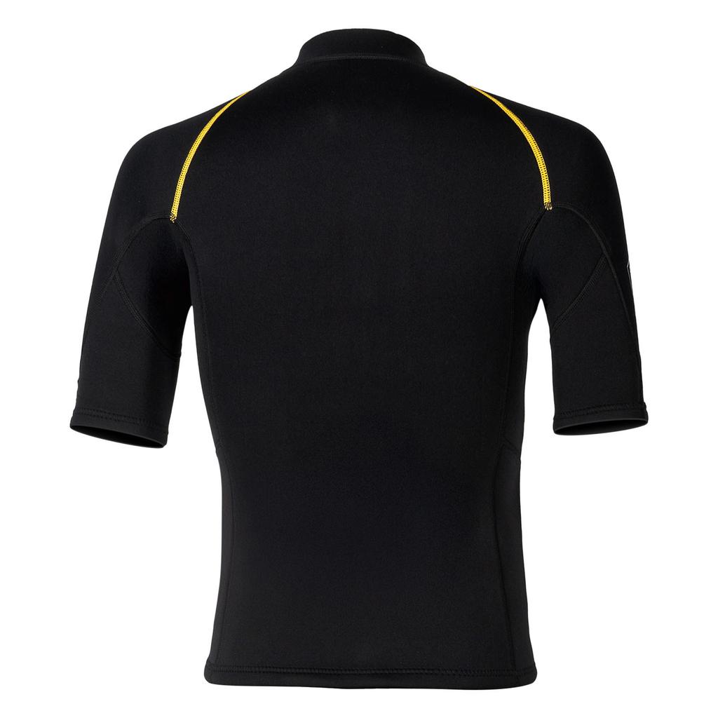 Mens Short Sleeve Neoprene Top 1.5mm Front Zip Wetsuit Shirt for Swimming Diving Surfing Snorkeling Water Sports