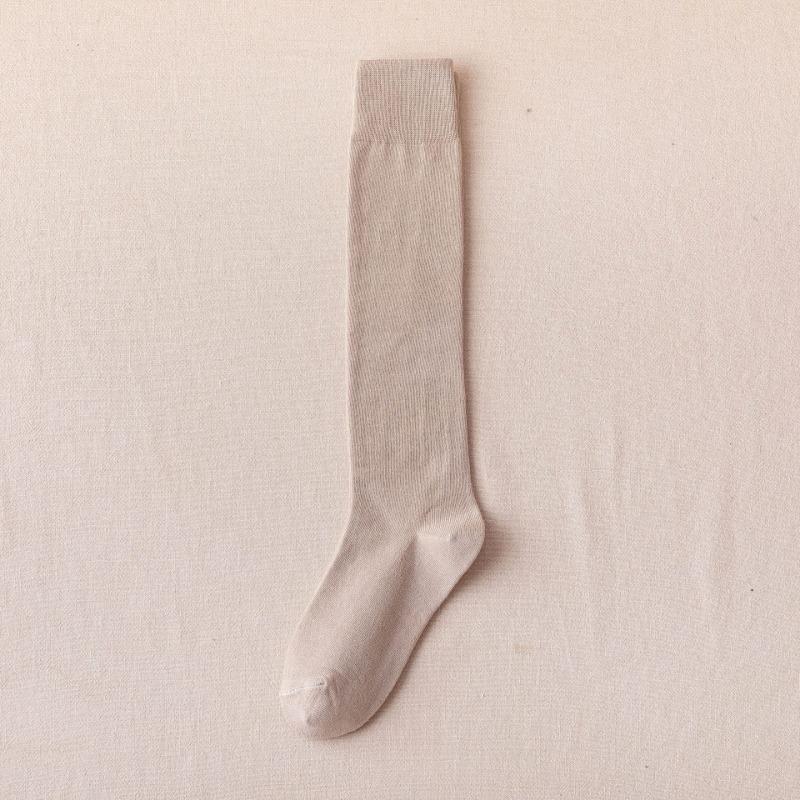 Damskie Jesienno-Zimowe Czysta Bawełna Proste Uciskowe Cienkie Skarpety Długie na Nogi