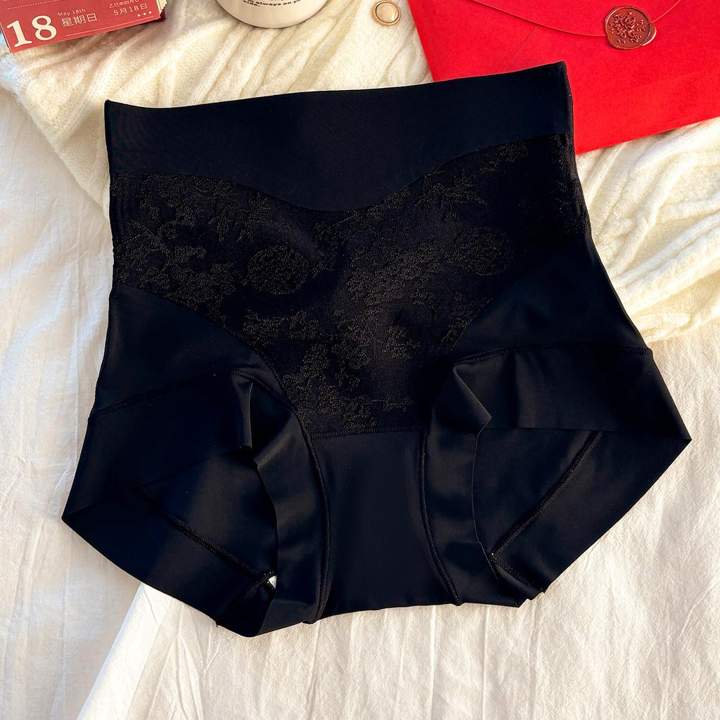 Ladies Spring and Autumn New Style Lace Jacquard Shape High Waist Triangle Briefs