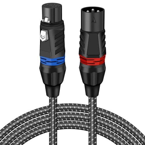 

2m XLR Microphone Cable, Canon Cable, Microphone Extension, 3-Pin XLR Male to Female, XLR Balanced Connection, for Professional Recording, Compatible