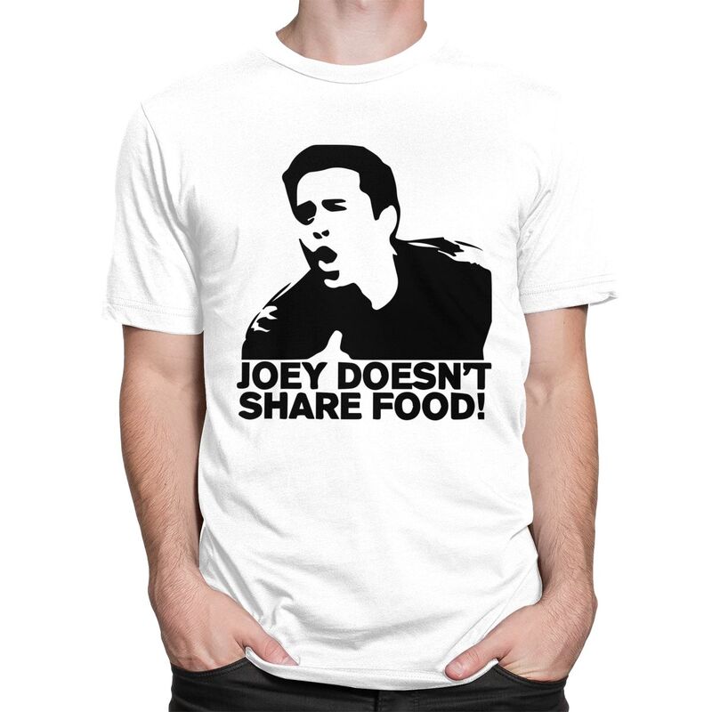 Custom Male Joey Doesnt Share Food T Shirt Short Sleeves Cotton Tshirt Classic Tshirt Casual Friends TV Show Tee Clothes