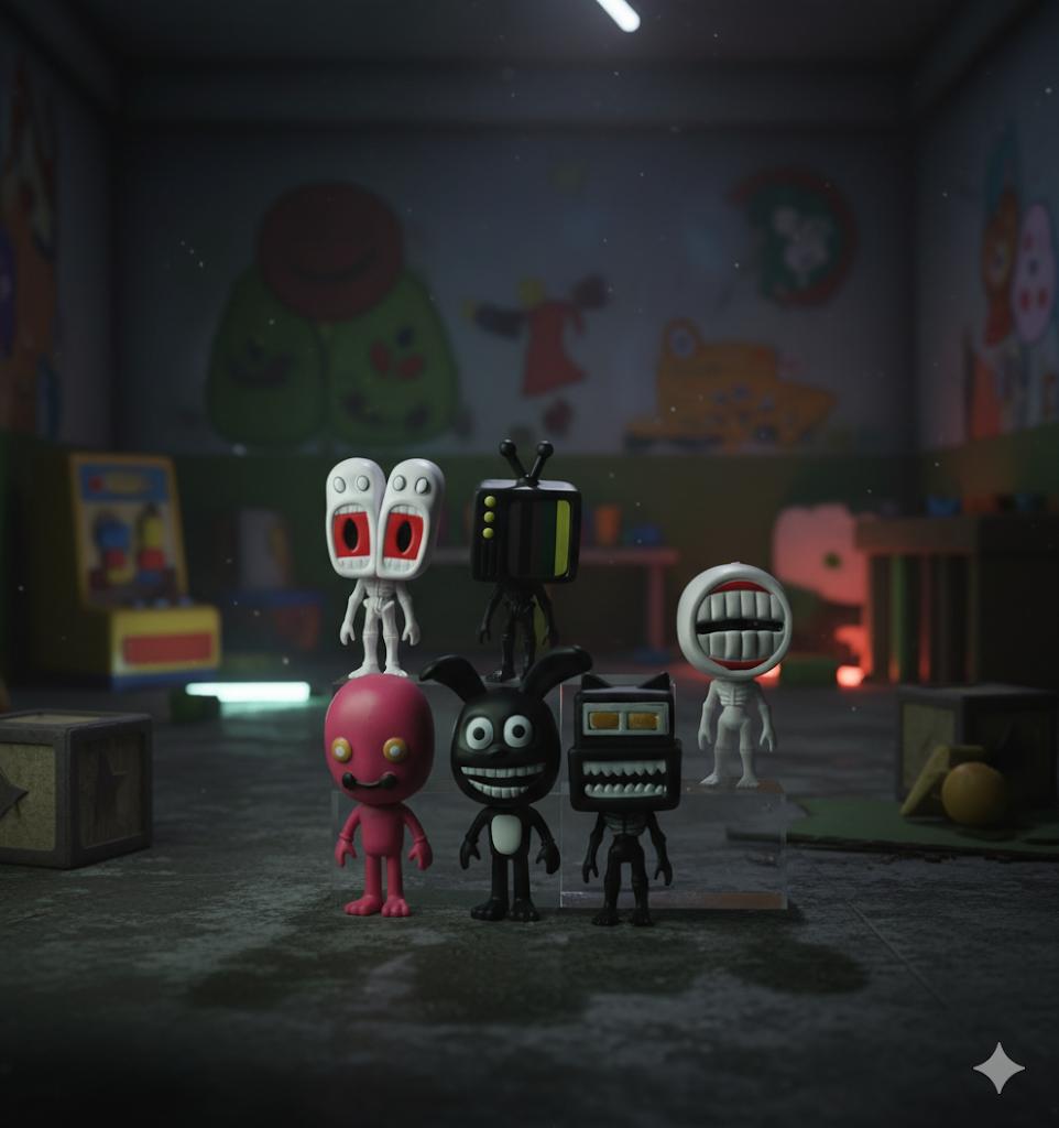 

Набір фігурок Голова сирени хоррор Сиреноголовий 6 шт 13 см 13 білий