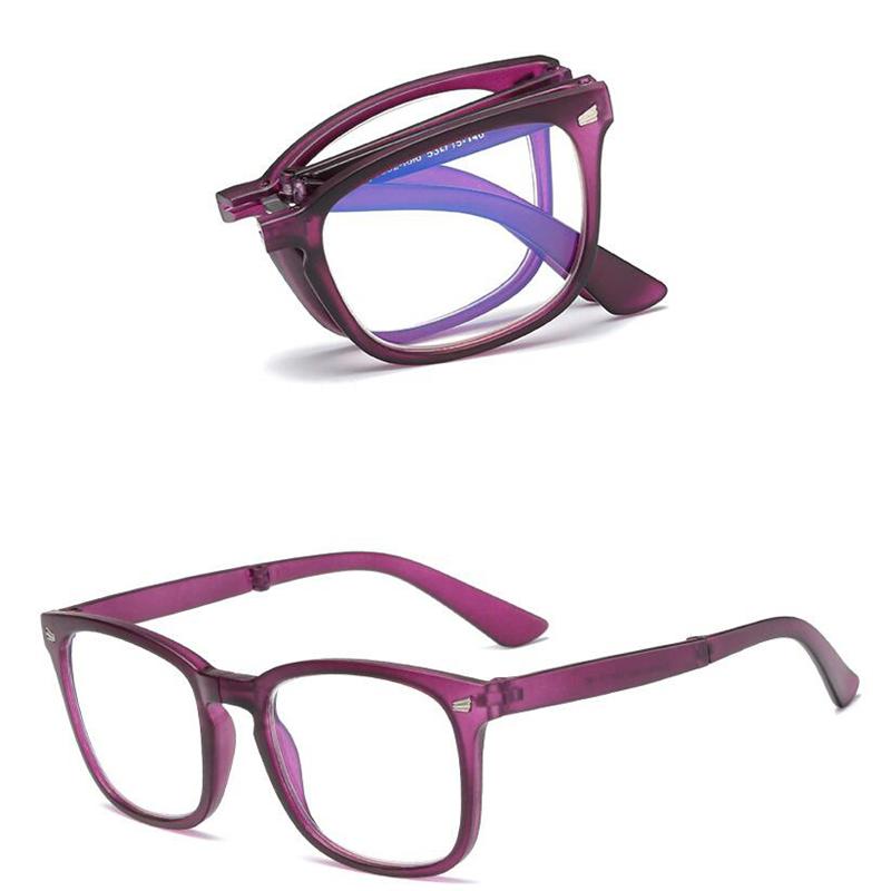 Folding Photochromic Glasses Retro Gray Square Prescription Eyewear Diopter 0 To -6 0 for Nearsighted
