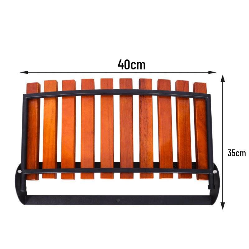 Wall-Mounted Non-Slip Solid Wood Shower Stool for Elderly