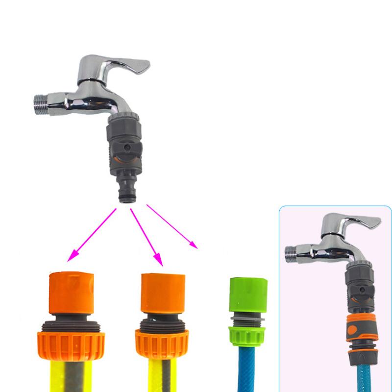 2Pcs 1/2" 3/4" Garden Hose Adapter Quick Connector Stop Plug Coupler Joint Water Irrigation Tube Repair Extender Pipe Fittings