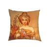 Oil Painting By Alphonse Mucha Cushion Covers Pillowcases Sofa Bedroom House Office Square Pillowcase Home Party Car BeddingbzAlphonsg,