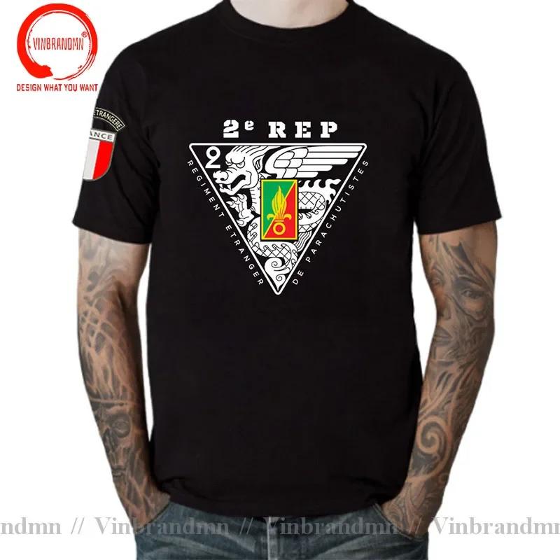 Novelty Funny French 2 Rep Foreign Legion T Shirt Unisex France Legion Etrangere Tshirt Short Sleeved Casual Cotton Army Tee Shirt