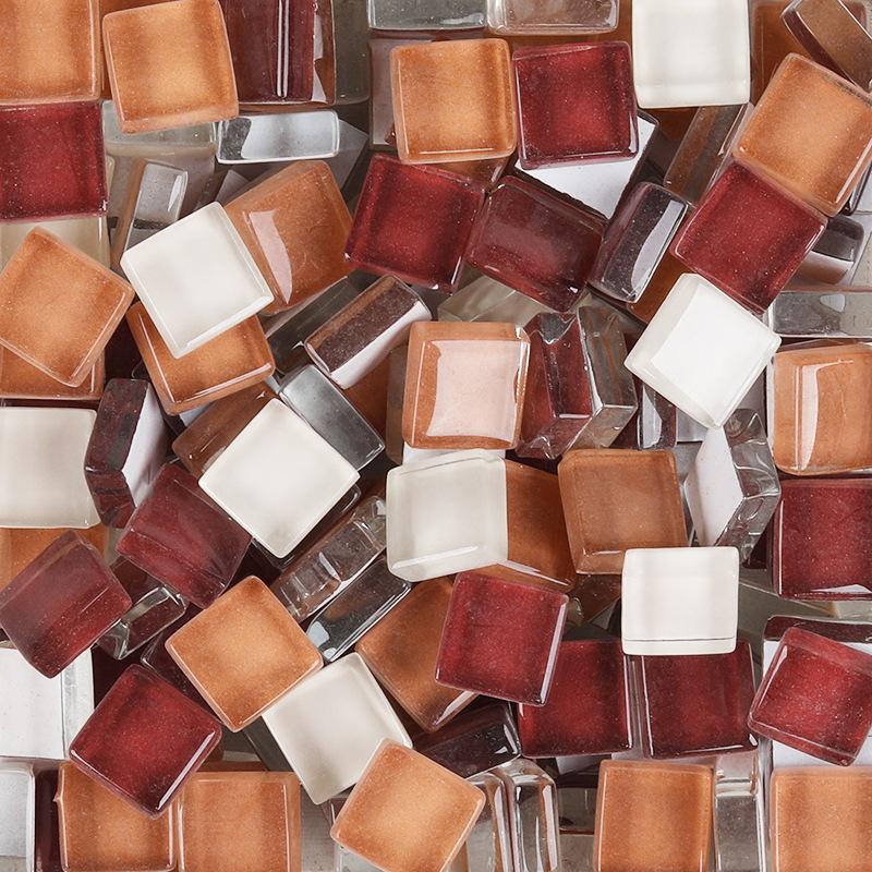 100g Glass Mosaic Tiles Colorful 1cm Square Mosaic Craft Materials for Children/Kids Multi Color Optional DIY Mosaic Stones Arte