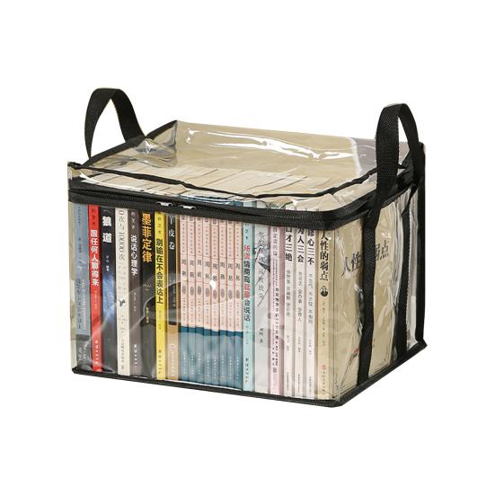 Book Storage Bag Waterproof Clear Storage Bag with Handles Foldable Storage Pouch