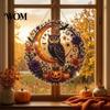 Festive Window Hanging Decorations Halloween Ghost/Owl Diamond Art Ornament Kit, Seasonal Home Decor Painting Suncatcher, DIY Pendant Gem Projects