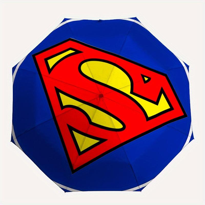 

1pc Superman Logo Automatic Folding Umbrella - Portable Foldable Design with 8 Ribs, Durable Plastic & Iron Frame, Outdoor Umbrella yy250731048