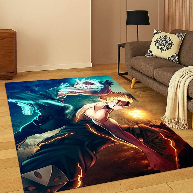 My Hero Academia Deku Bakugou Cartoon Anime Carpet Rug for Bedroom Living Room Sofa Doormat Home Decor,Kid Area Rug Non-slip