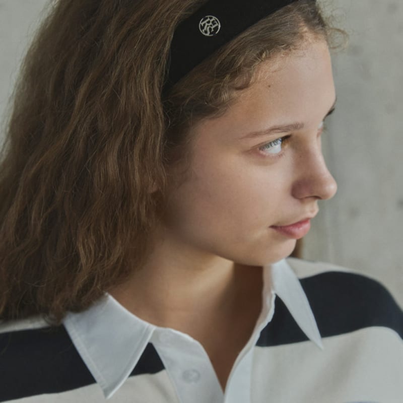 Your YOUR LOGO VELVET HAIR BAND / BLACK