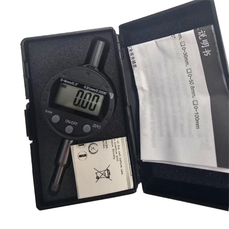 Electronic Digital Dial Indicator 8mm/3'' Digital ProbeIndicator Dial Test Gauges Highs Resolution 0.01mm/0.0005"