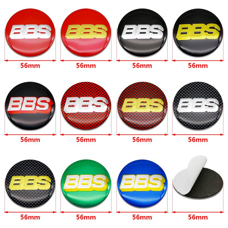 4 Stück 56+60mm Auto Radnabenabdeckung Aufkleber Felgenabdeckung Emblem Abzeichen modifiziertes Fahrzeuglabel Aufkleber Für bbs Reifenmittel Aufkleber
