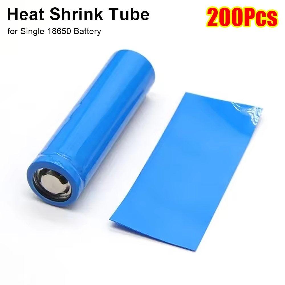200Pcs/Pack Li-ion Wrap Heat Shrink Tube PVC Single 18650 Battery Shrinkable Film Flat Tape Sleeves