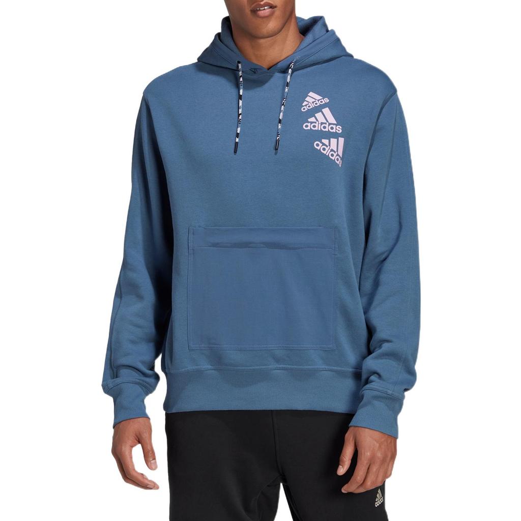 adidas Essentials Brand Drawstring Hoodie Blue Unisex HL9382