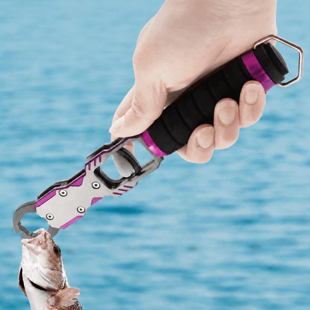With 40lb Scale Fishing Grabber 360° Swivel Non-Slip Handle Fish Holder  Saltwater Fishing