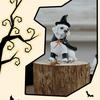 Halloween Labrador Puppy Statue Resin Witch Dog Figurine with Hat Cape Spooky Pet Sculpture Home Garden Decor