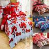 Festliches Weihnachts-Quiltbezug-Kissenbezug-Set mit Schneemann- und Weihnachtsmann-Design