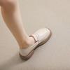 Women's Small Leather Shoes with Thick Heels and Soft Soles
