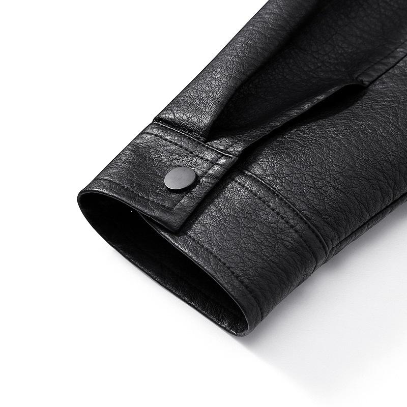 New leather jacket men's spring and autumn men's lapel jacket fashion top windproof casual large size tooling jacket