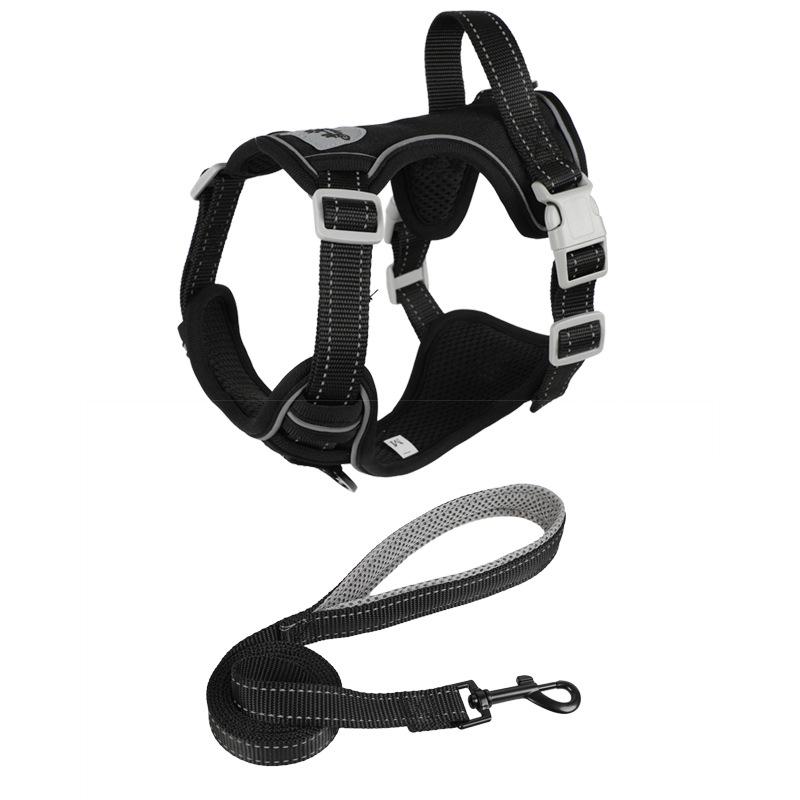 Reflektierende Atmungsaktive Hunde Geschirr Weste mit Leinen Set