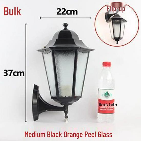 Sechseckige Retro-Außenwandleuchte, Wasserdichte LED, Antike Bronze-/Schwarze Oberfläche für Balkon-Dekoration