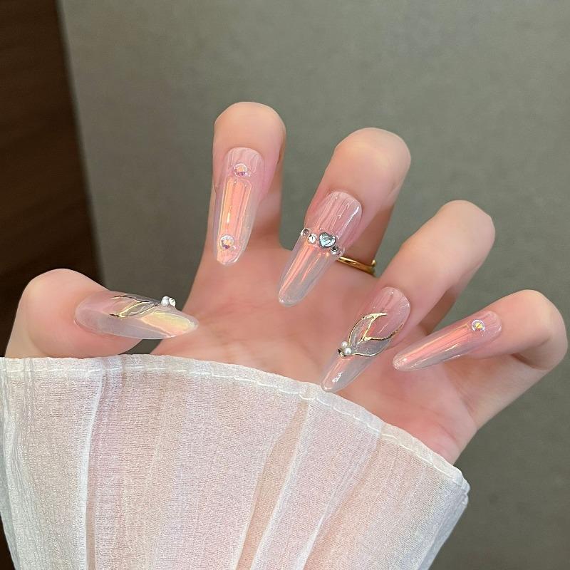 Cat's Eye Wearing Nail Pure Hand-made Nail Piece Fake Nail Wearing Nail Piece Advanced Sense Thin Dog Long