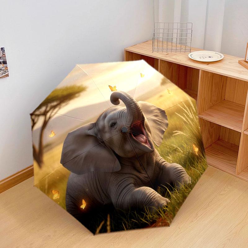 Animalsthatyawn Pattern Pattern New Style Umbrella, 1 Piece Automatic Folding Umbrella, Portable Travel Umbrella, Outdoor Umbrella, Birthday Gift
