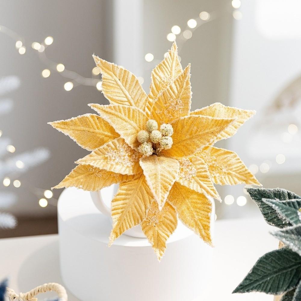 Realistic Simulated Flower Luxurious Artificial Flower Xmas Tree Ornaments  Christmas Decoration