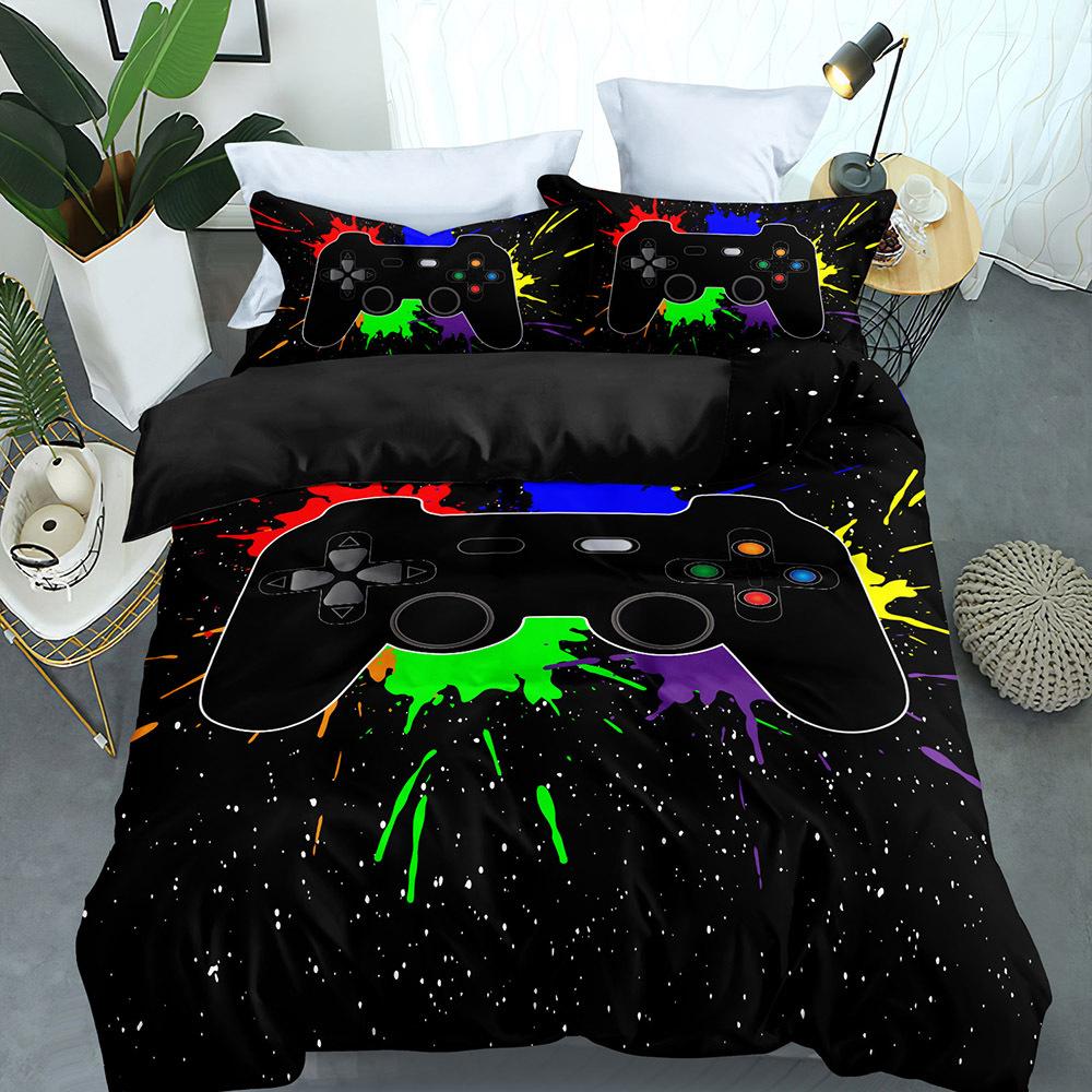 3pcs Duvet Cover Set Video Games Pattern Bedding Set Duvet Cover For Bedroom Guest Room (1*Duvet Cover + 2*Pillowcases