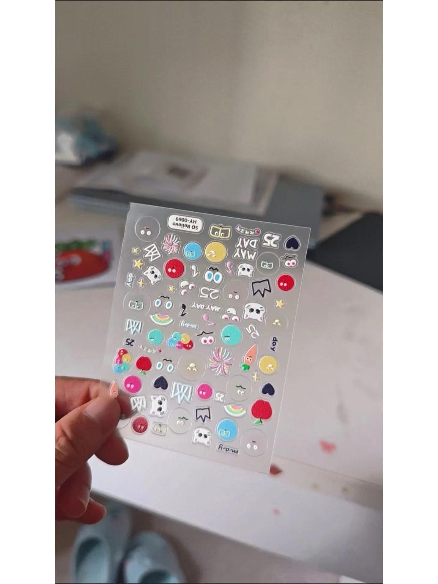 

Mayday 5525 Embossed Cartoon Nail Art Stickers - Cute Small Pattern Accessories Mayday Support Stickers