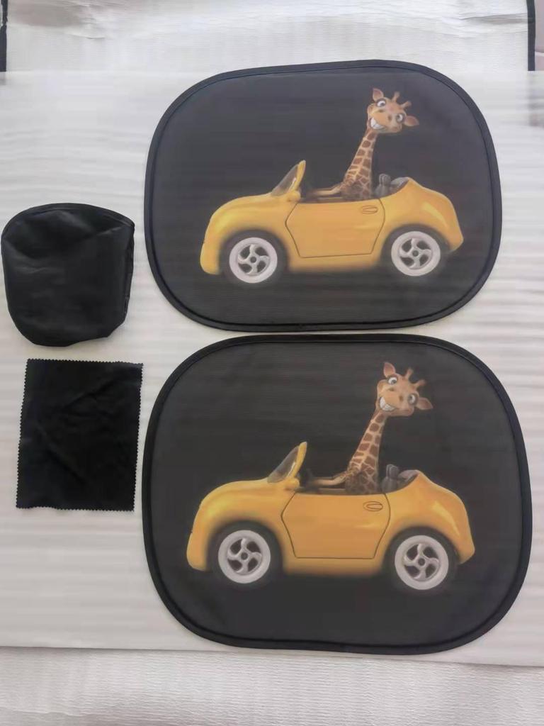 Parasol Lateral para Ventana Interior de Coche Pegatina Estática de Dibujos Animados con Logo