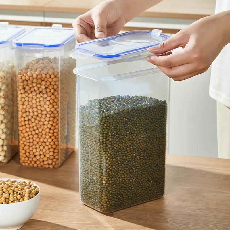 Kitchen Airtight Storage Jar Insect & Moisture Proof Container for Grains Flour Sugar Rice Other Dry Goods Food Storage Canister