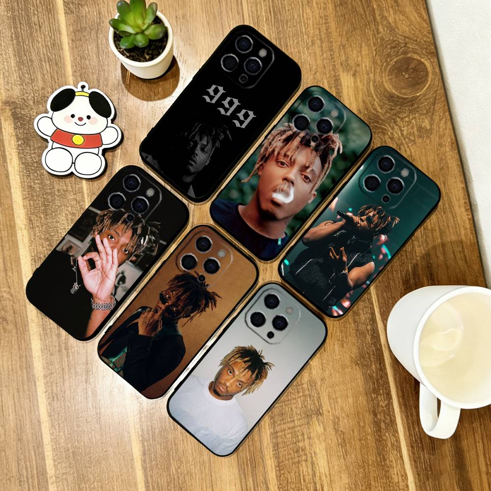 Juice Wrld 999 Phone Case For iPhone 17,16,15,14,13,12,11 Plus,Pro Max,XS,Soft Silicone Black Cover