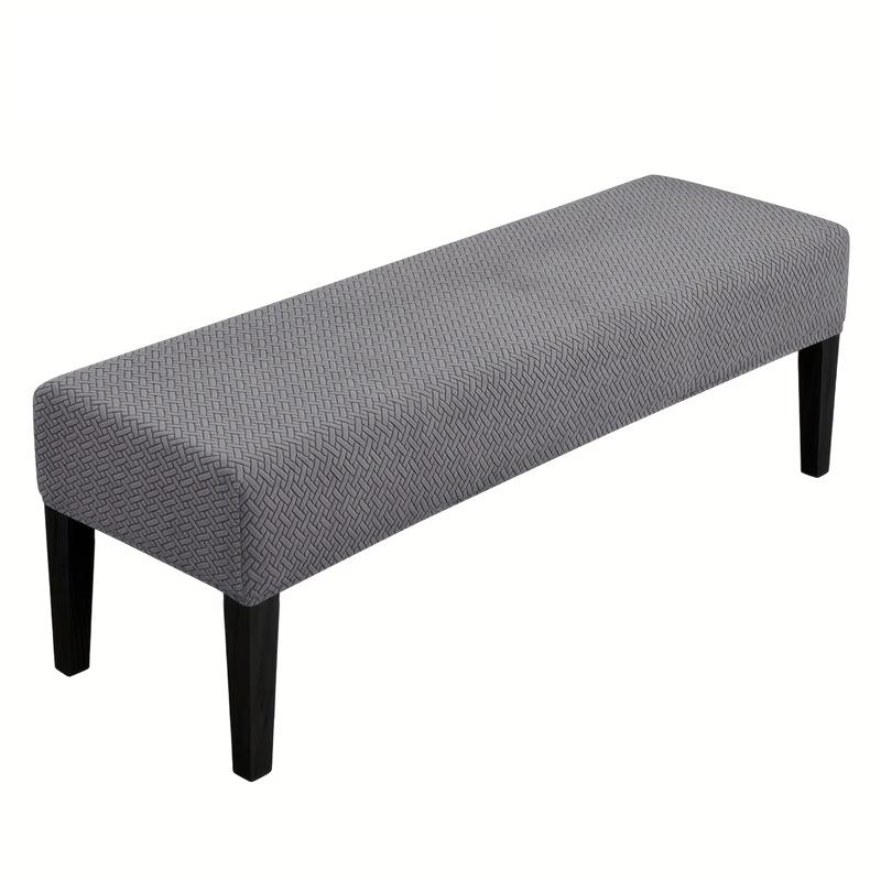 

1pc Stretch Long Bench Cover Leaf Jacquard All-inclusive Piano Stool Covers Solid Color Rectangle Chair Slipcover for Home