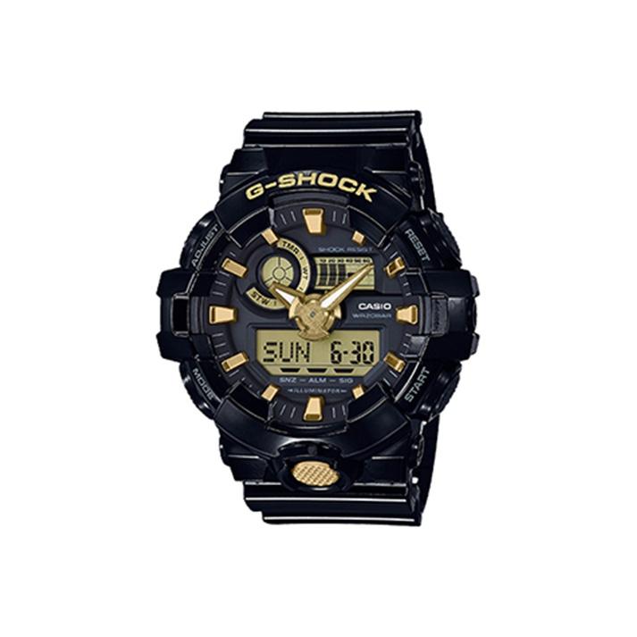 CASIO Men Liquid Crystal/Analog Dual Display Series Black Watch GA-710GBX-1A9PR