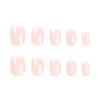 French White Nude Short Press-On Manicure Nail Stickers