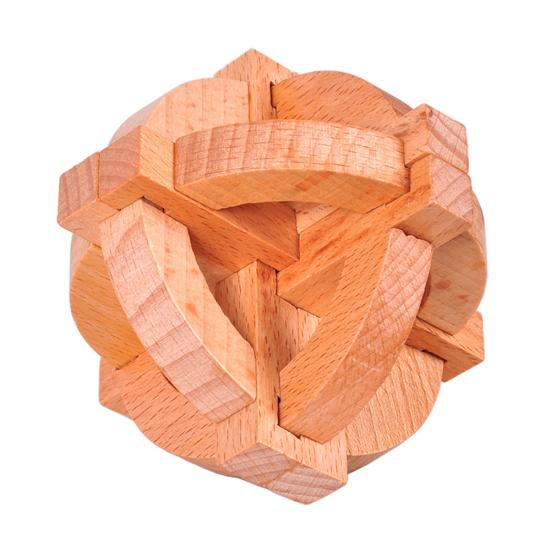Classic Wooden Puzzle Cube Ball Kongming Luban Lock Brain Teaser Adults Toy