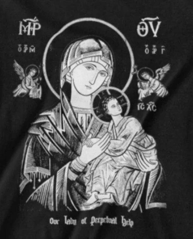 Our Lady of Perpetual Help TShirt 100 Cotton ONeck Summer Short Sleeve Casual Unisexs Tshirt Size S3XL