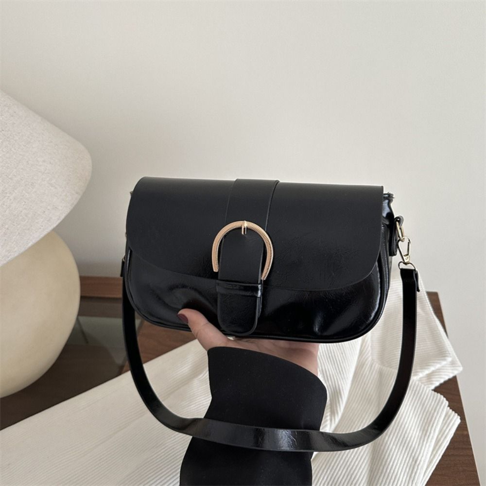 Einfarbige Schnalle Achseltasche Vintage Spicy Girl Handtasche Lässige Y2k Umhängetasche Damen