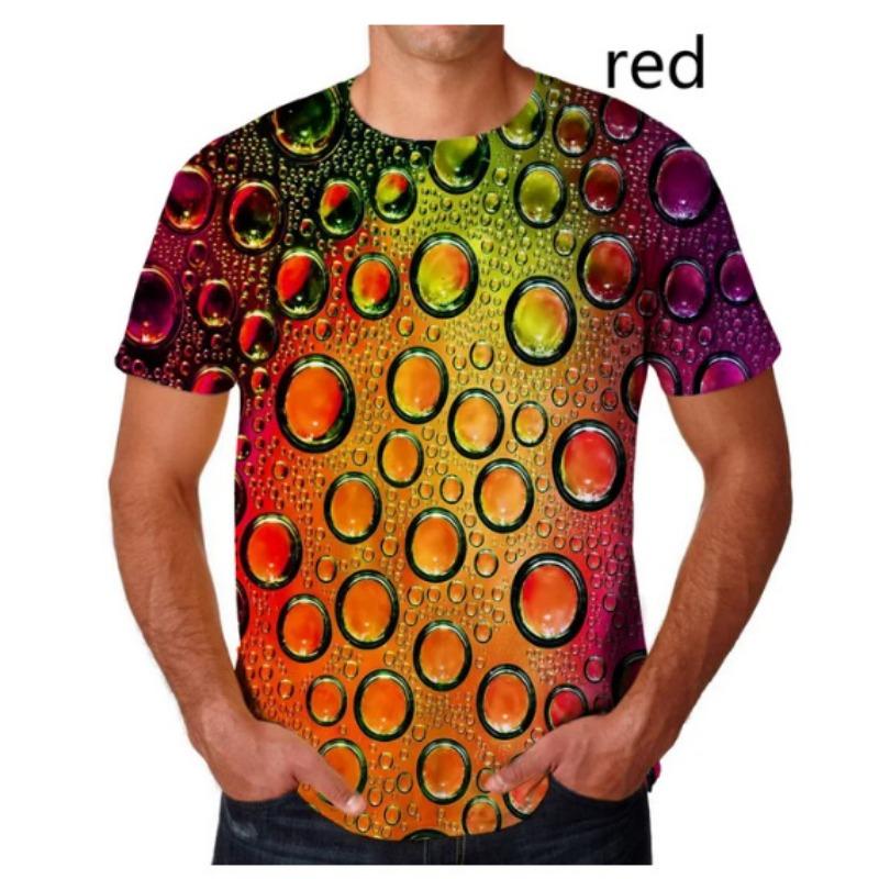 Men & Women Unisex 3D Printed Water Droplet T-shirt Short Sleeved T-shirt